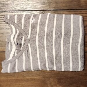 Abercrombie kids Grey White Striped Shirt